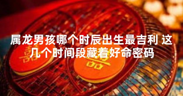 属龙男孩哪个时辰出生最吉利 这几个时间段藏着好命密码